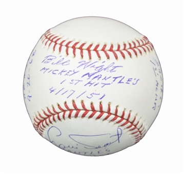 Mickey Mantle First / Last Milestone Signed Baseball 